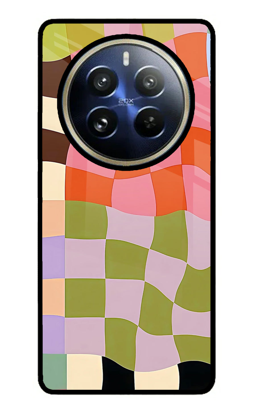 Wavy Grid Realme P1 Pro 5G Back Cover, Metal case