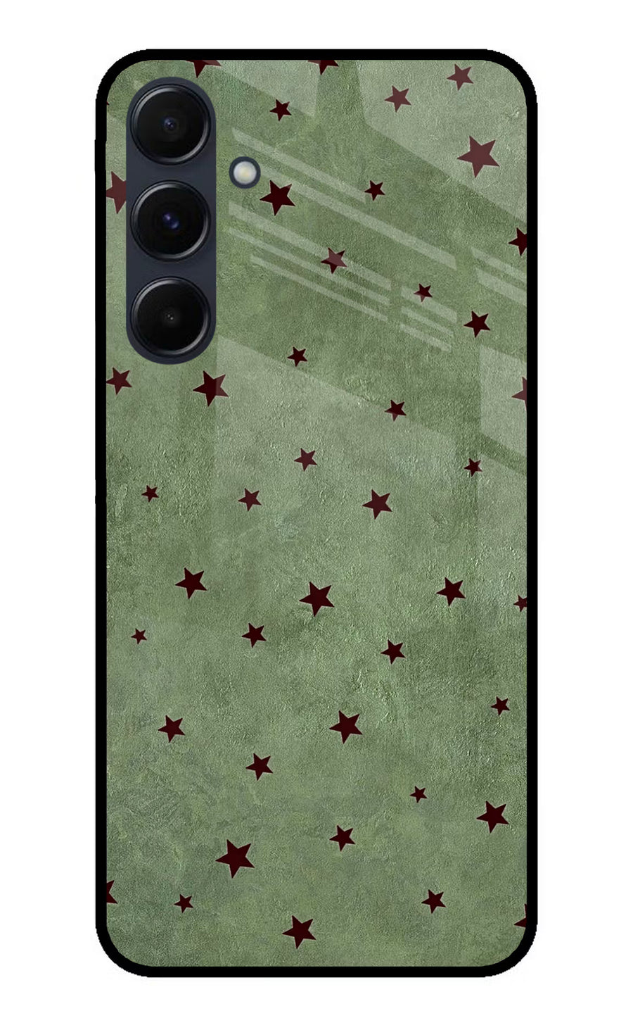 Green Stars Samsung A35 5G Back Cover, Metal case