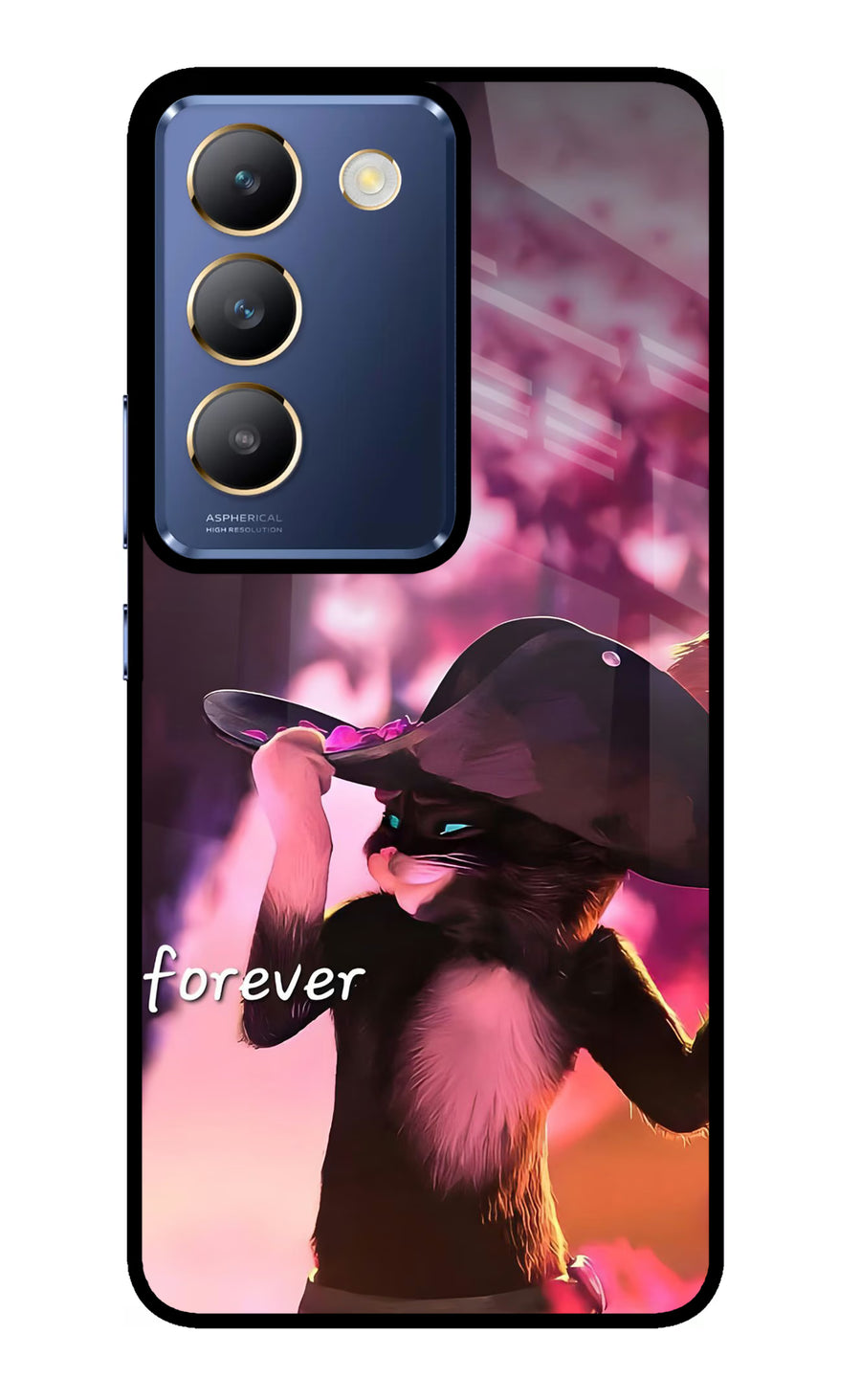 Forever Cat Vivo Y200E 5G/T3 5G Back Cover, Metal case