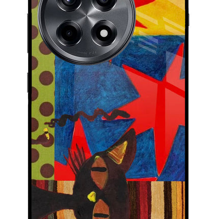Pop Cat OnePlus 12R Metal Case Back Cover by Casekaro