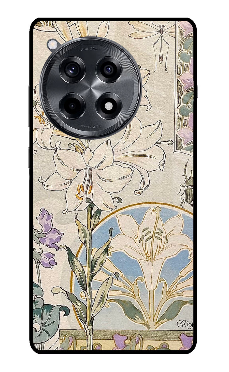 White Lily OnePlus 12R Back Cover, Metal case