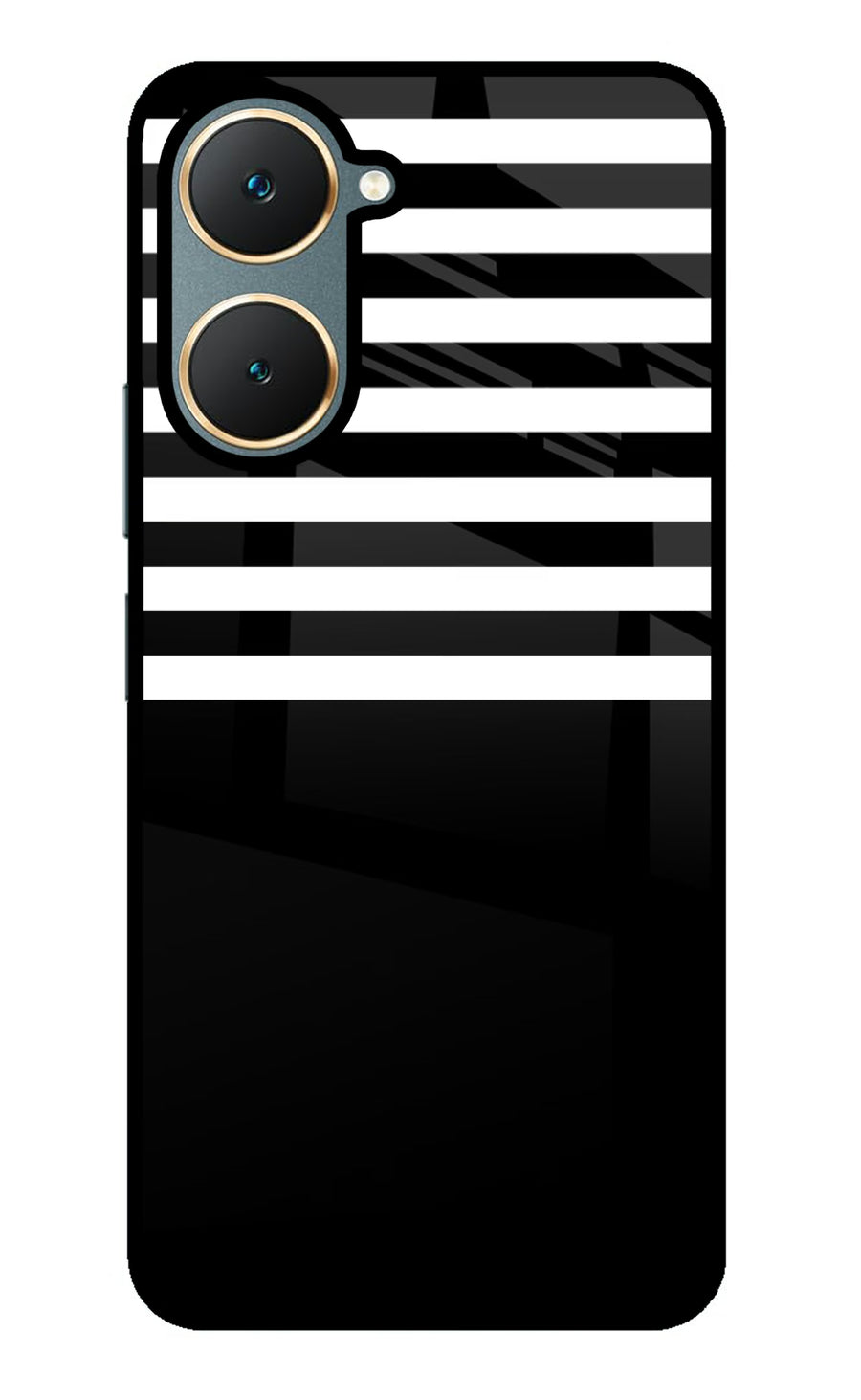 Black and White Print Vivo Y18/Y18e Back Cover, Metal case
