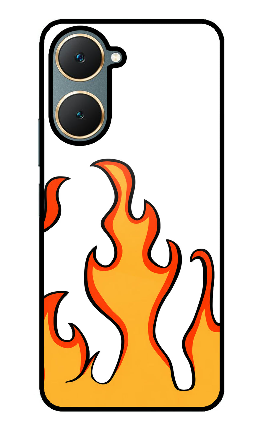 Fired Up – White Vivo Y18/Y18e Back Cover, Metal case
