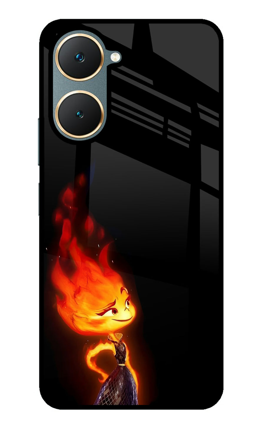 Ember Flame Vivo Y18/Y18e Back Cover, Metal case