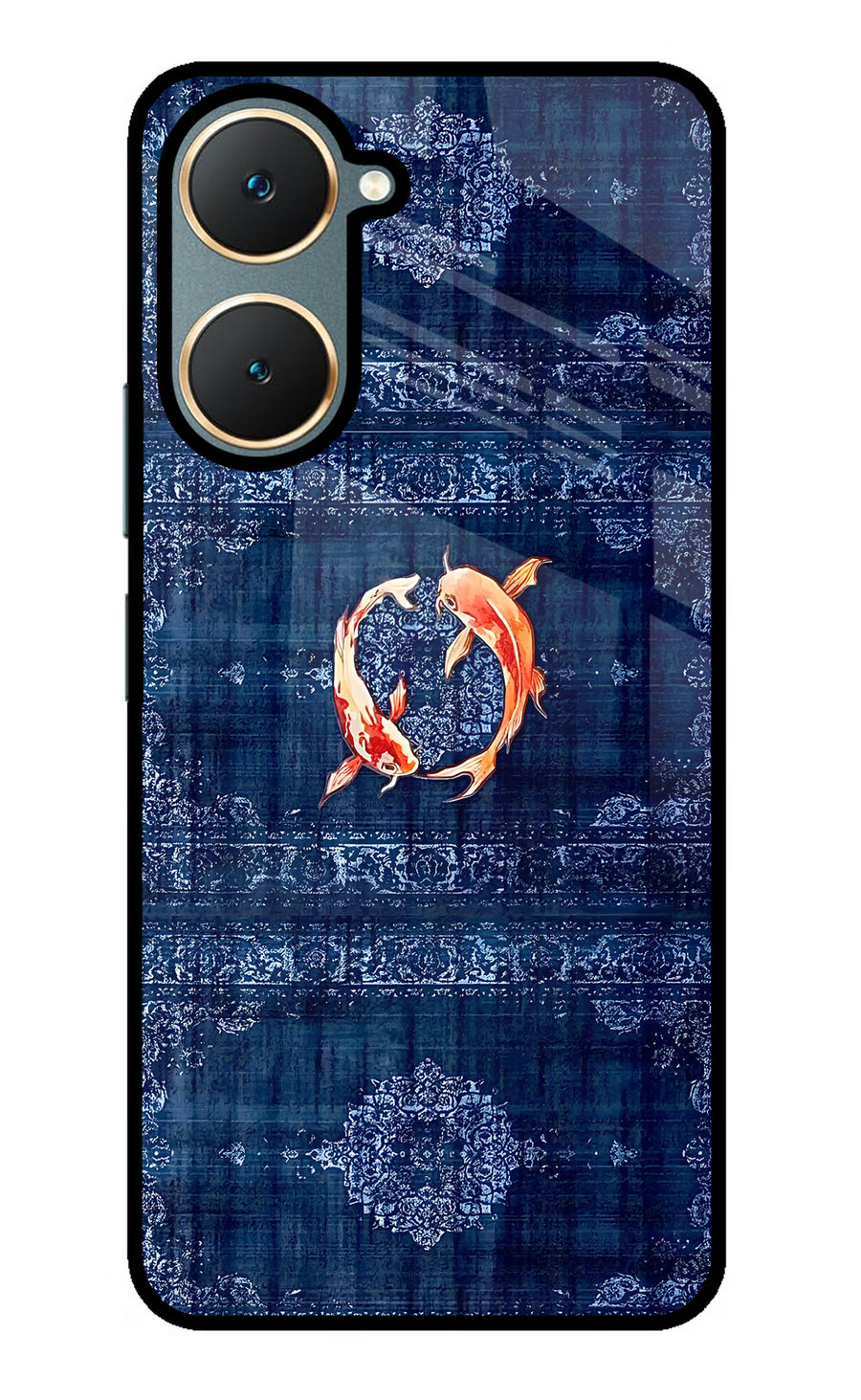 Koi Blue Vivo Y18/Y18e Back Cover, Metal case