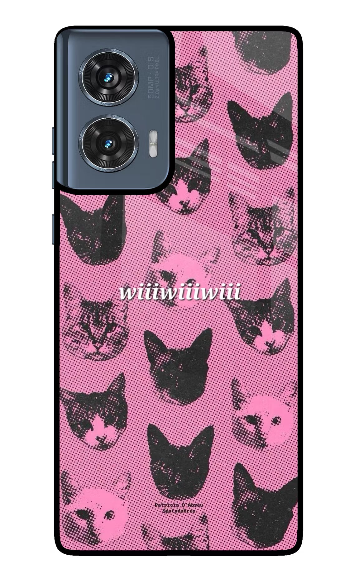 Pink Cats Moto Edge 50 Fusion Metal Case Back Cover by Casekaro