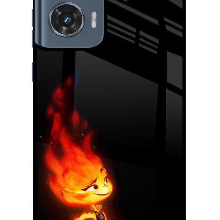 Ember Flame Moto Edge 50 Fusion Metal Case Back Cover by Casekaro