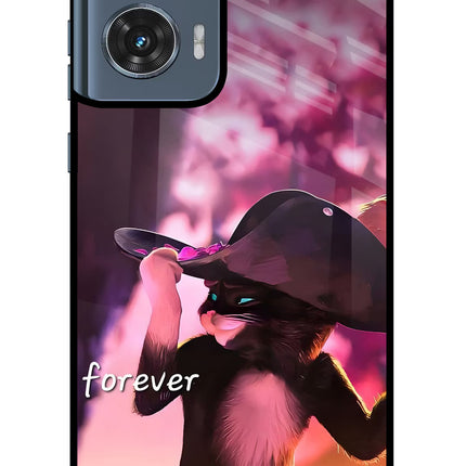 Forever Cat Moto Edge 50 Fusion Metal Case Back Cover by Casekaro