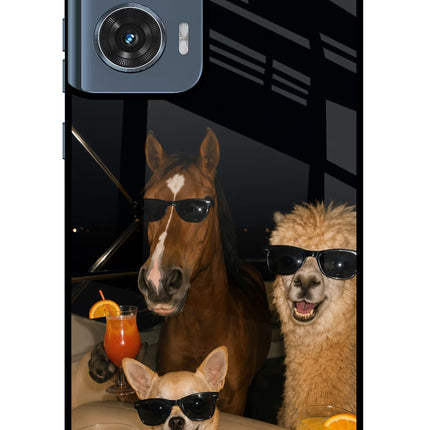 Party Squad Moto Edge 50 Fusion Metal Case Back Cover by Casekaro