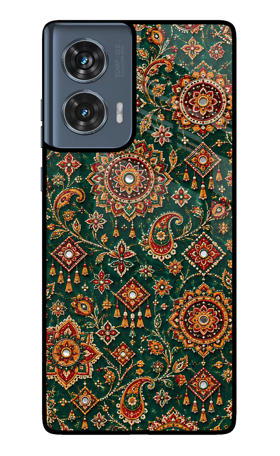 Green Pataka Moto Edge 50 Fusion Back Cover, Metal case