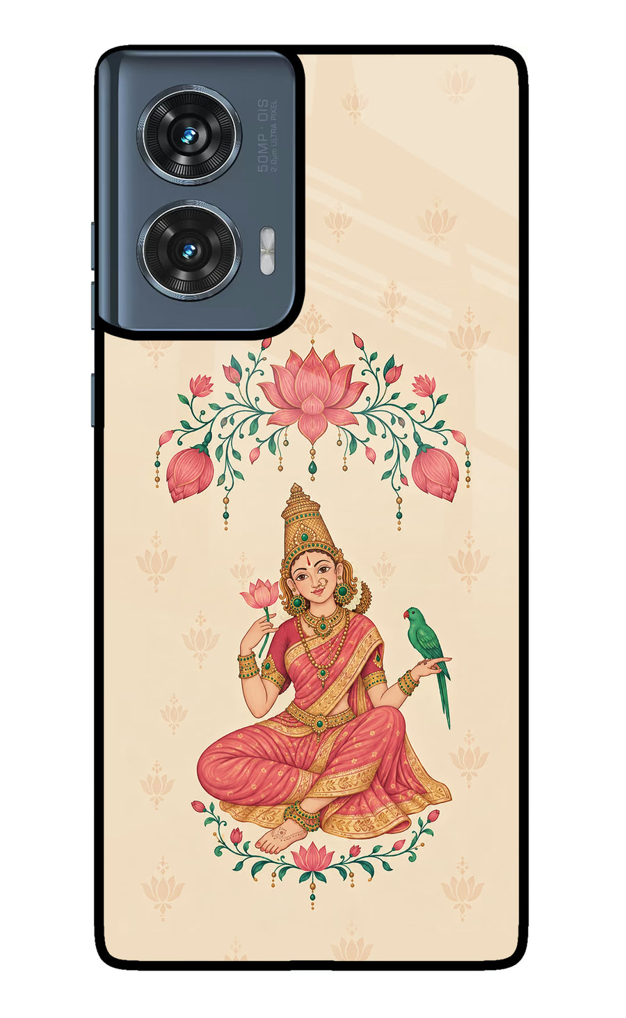 Goddess Lakshmi Moto Edge 50 Fusion Back Cover, Metal case
