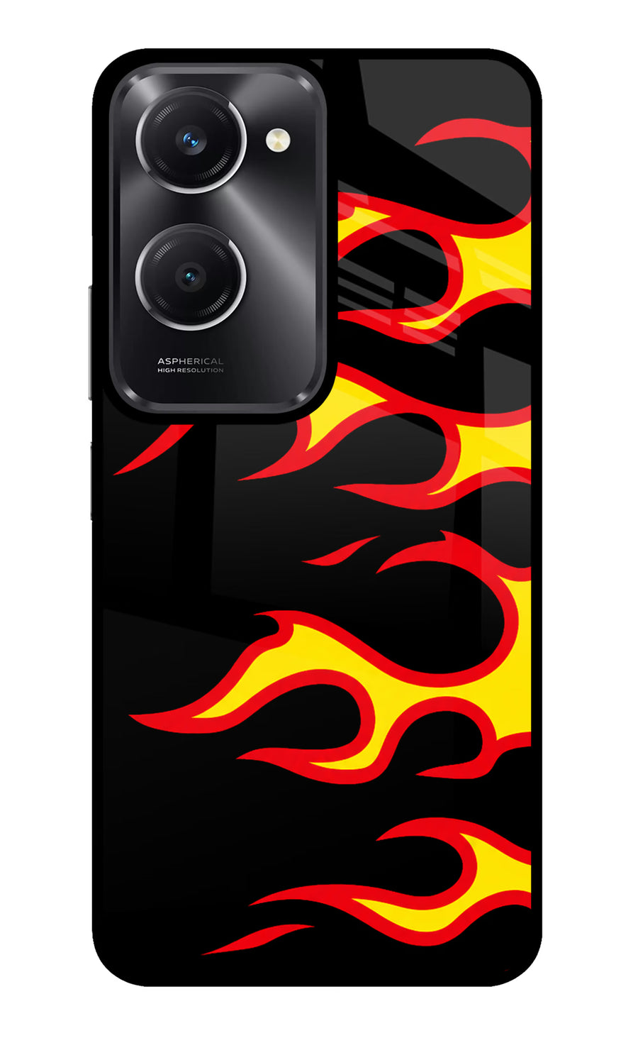 Side Sweep Flames Vivo T3 Lite 5G Back Cover, Metal case
