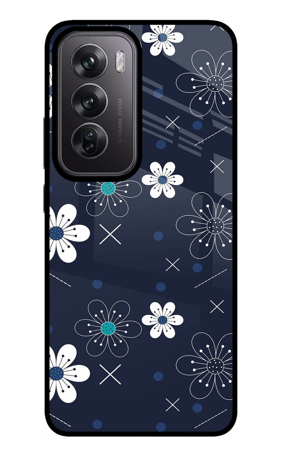 Flowers Oppo Reno12 Pro 5G Back Cover, Metal case