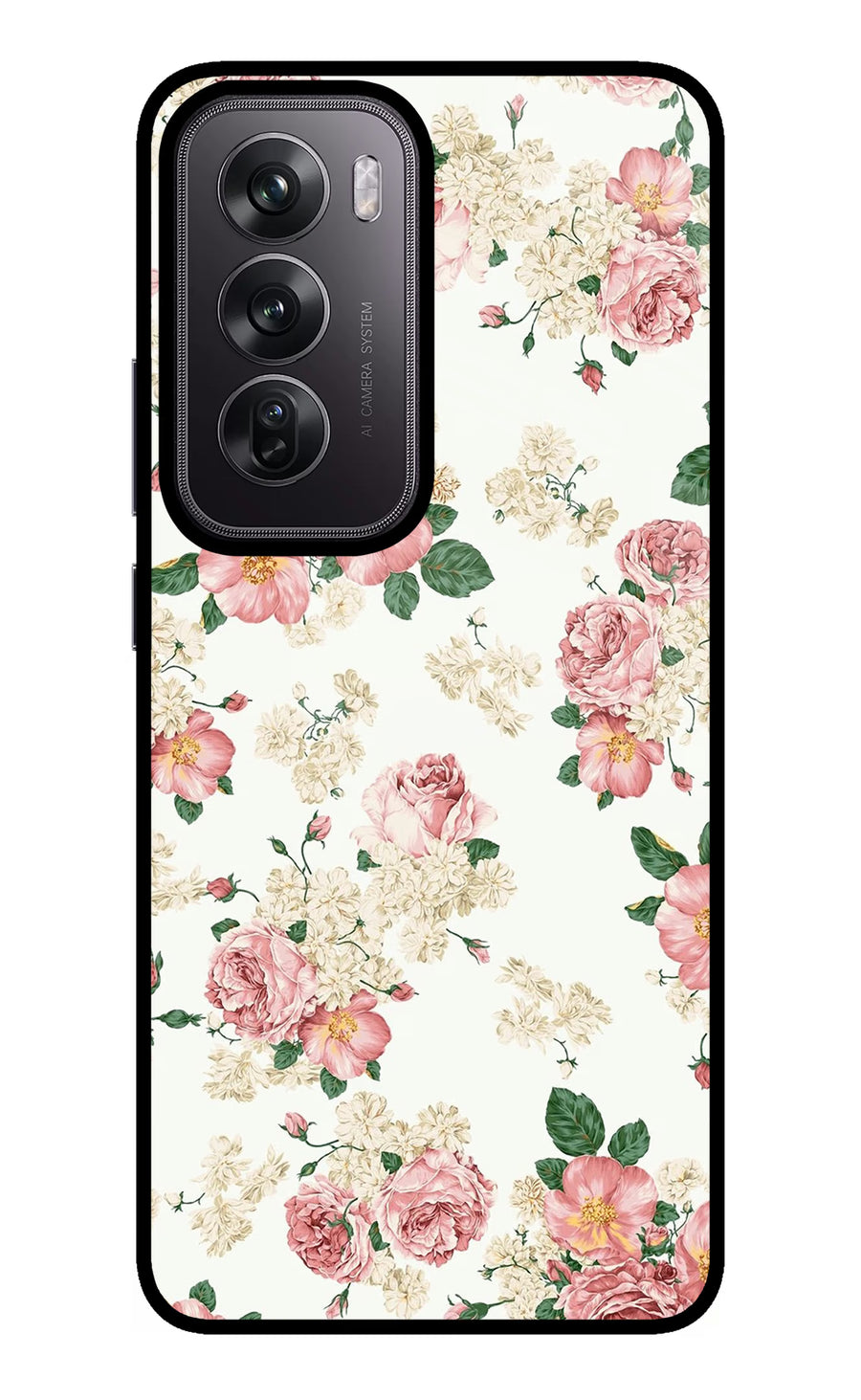 Flowers Oppo Reno12 Pro 5G Back Cover, Metal case