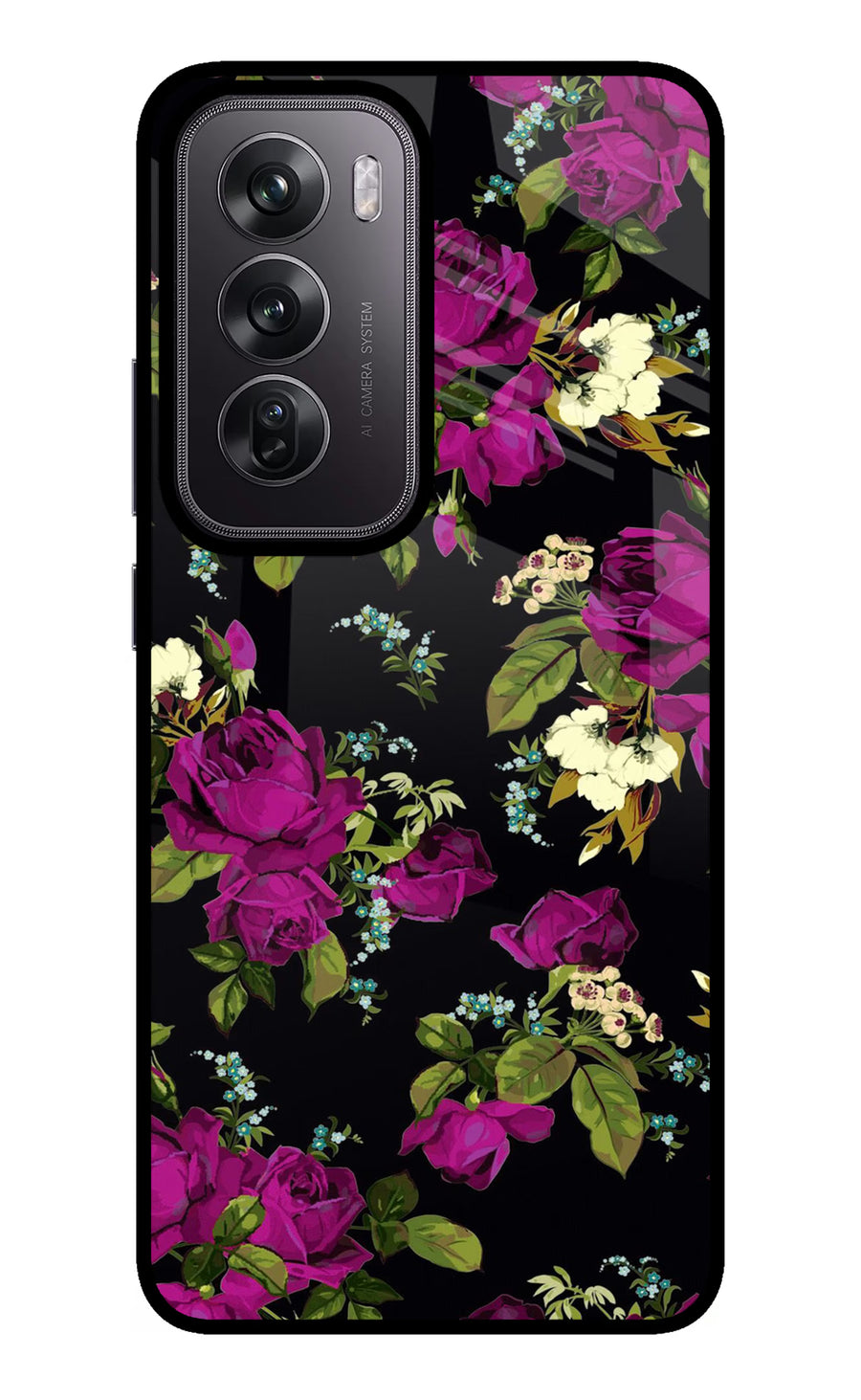 Flowers Oppo Reno12 Pro 5G Back Cover, Metal case