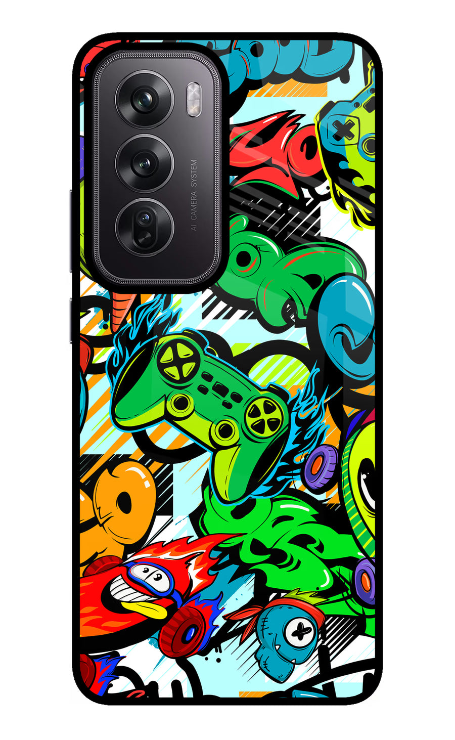 Game Doodle Oppo Reno12 Pro 5G Back Cover, Metal case