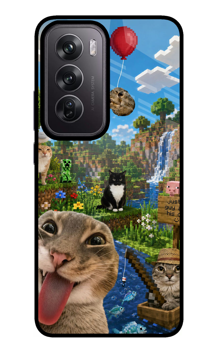 Minecraft Cat Chaos Oppo Reno12 Pro 5G Back Cover, Metal case