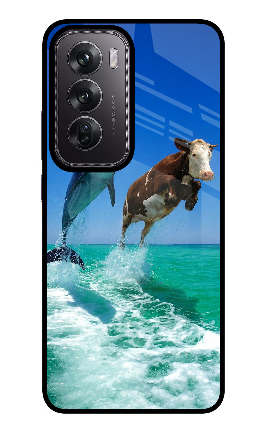 Dolphin vs Cow Oppo Reno12 Pro 5G Back Cover, Metal case