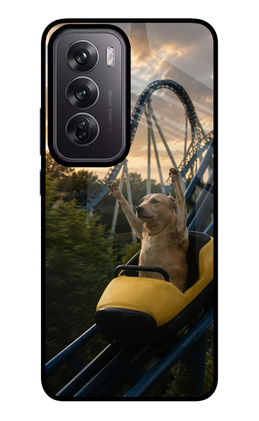 Rollercoaster Dog Oppo Reno12 Pro 5G Back Cover, Metal case