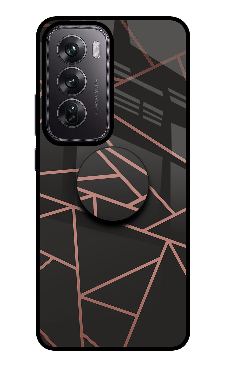 Geometric Pattern Oppo Reno12 Pro 5G Pop Case, Metal case