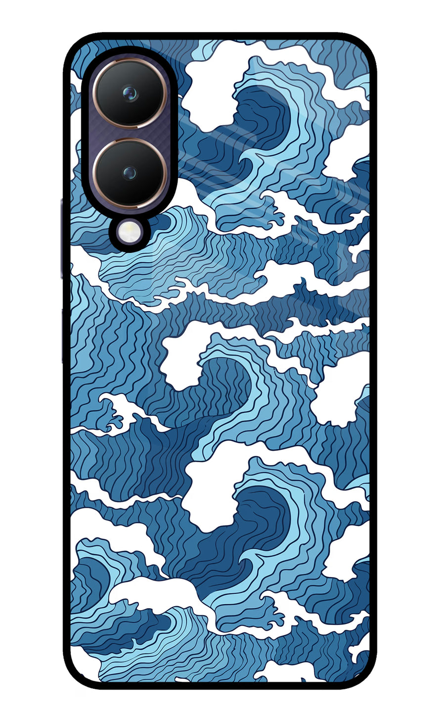 Blue Waves Vivo Y28 5G Back Cover, Metal case