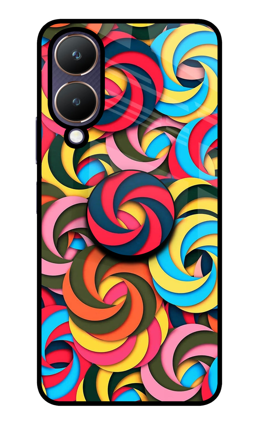 Spiral Pattern Vivo Y28 5G Pop Case, Metal case