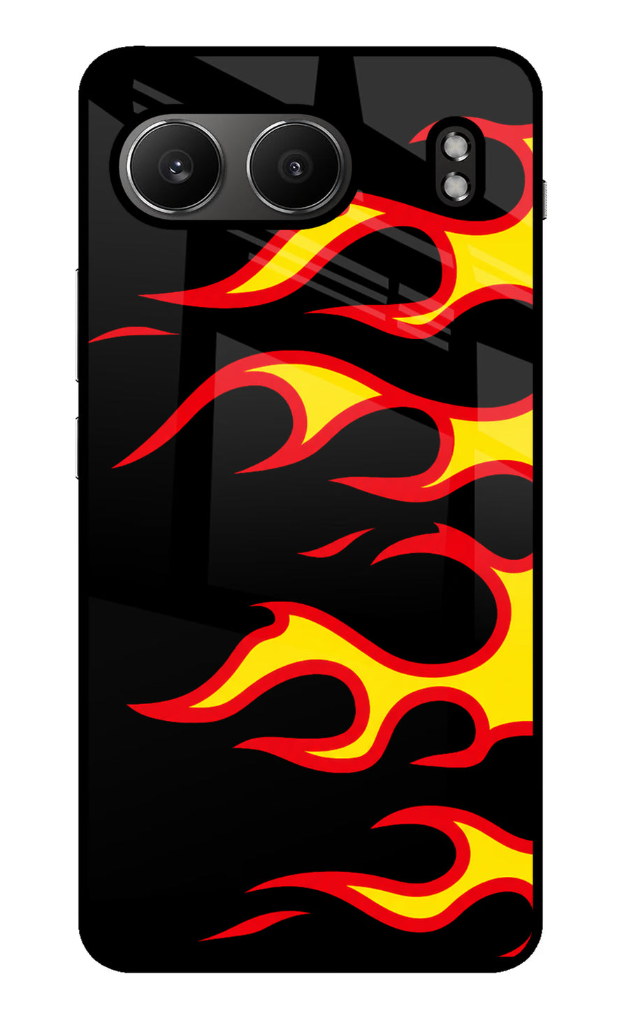 Side Sweep Flames OnePlus Nord 4 Back Cover, Metal case
