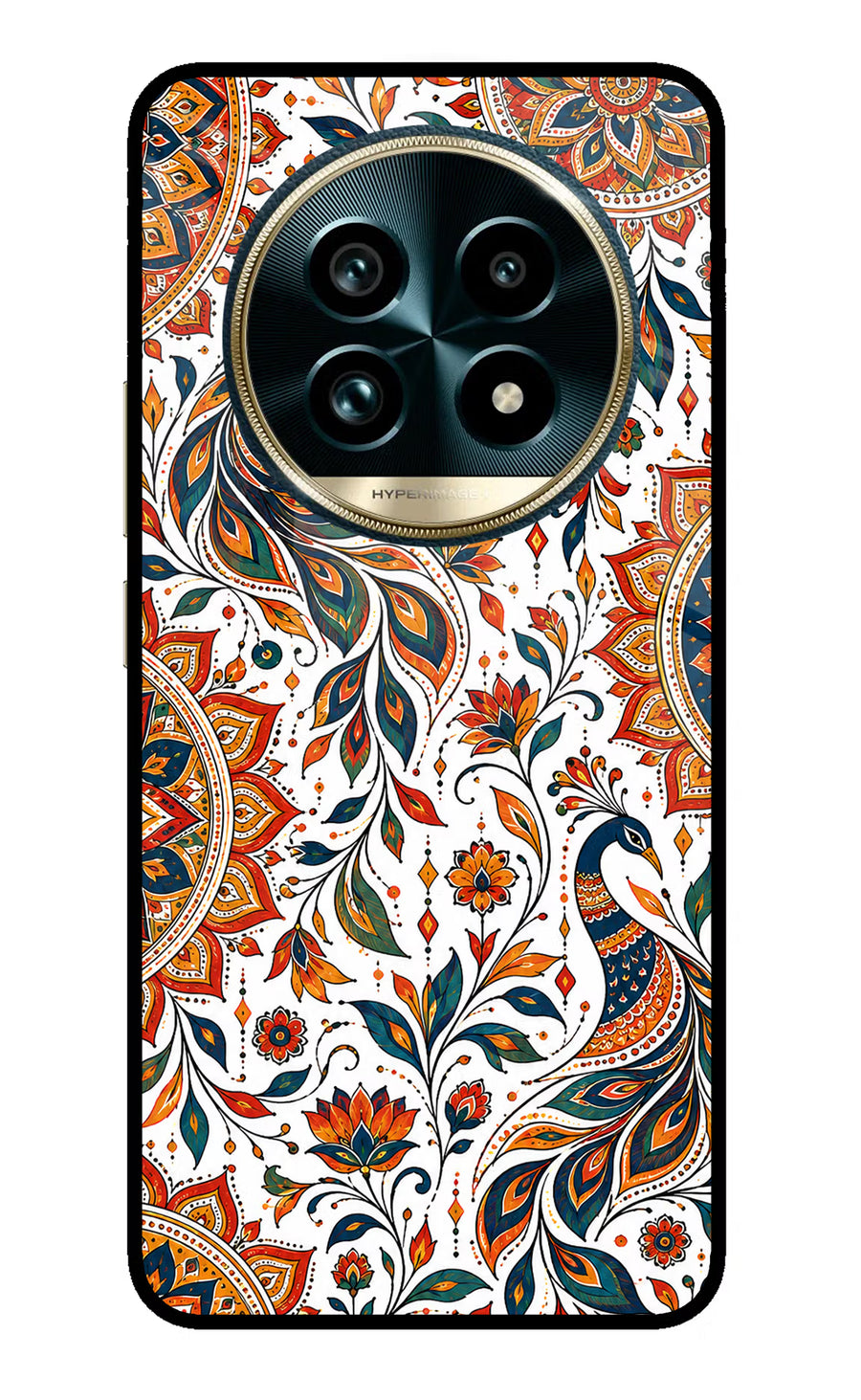 White Mayura Realme 13 Pro+ 5G Back Cover, Metal case