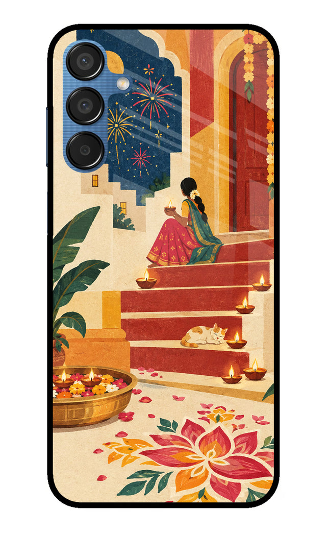Diwali Rangoli Samsung M15 5G Metal Case Back Cover by Casekaro