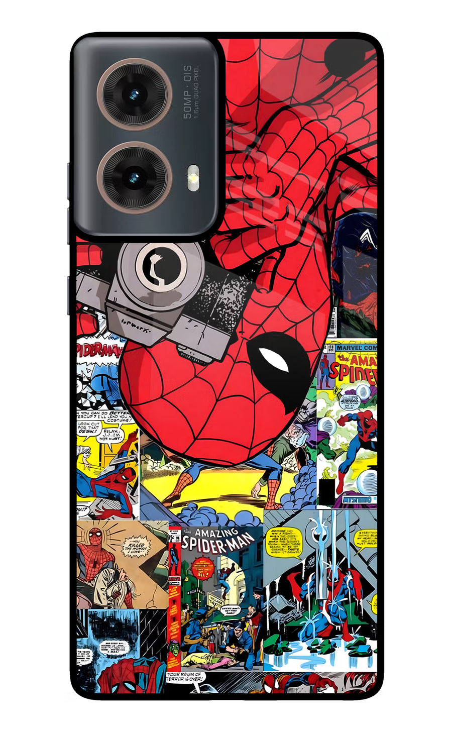 Spider Man Motorola G85 Back Cover, Metal case