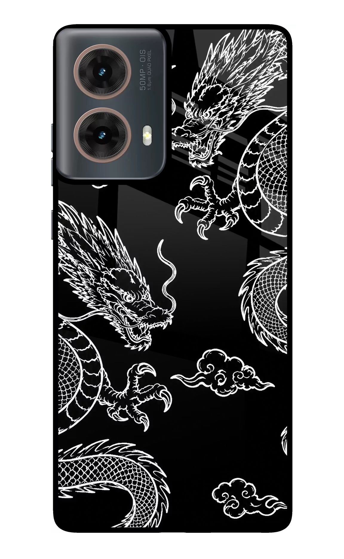 Twin Dragons Motorola G85 Metal Case Back Cover by Casekaro