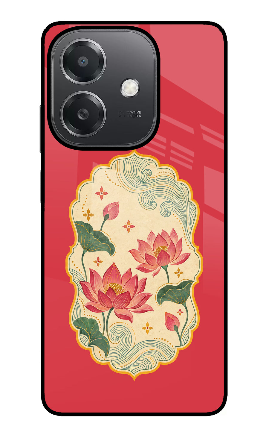Pink Lotus OPPO A3x Back Cover, Metal case