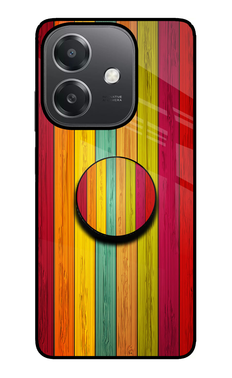 Multicolor Wooden OPPO A3x Pop Case, Metal case