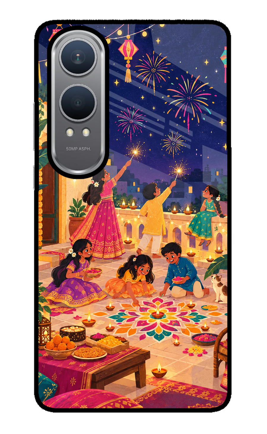 Diwali Night OnePlus Nord CE4 Lite Back Cover, Metal case