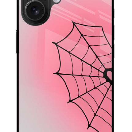 Pink Web iPhone 16 Metal Case Back Cover by Casekaro