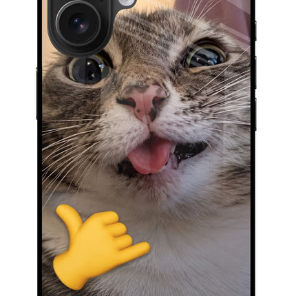 Silly Cat Call iPhone 16 Metal Case Back Cover by Casekaro