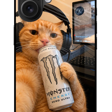 Gamer Cat Energy iPhone 16 Metal Case Back Cover by Casekaro