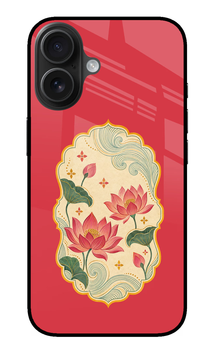 Pink Lotus iPhone 16 Back Cover, Metal case