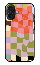 Wavy Grid iPhone 16 Plus Metal Case Back Cover by Casekaro