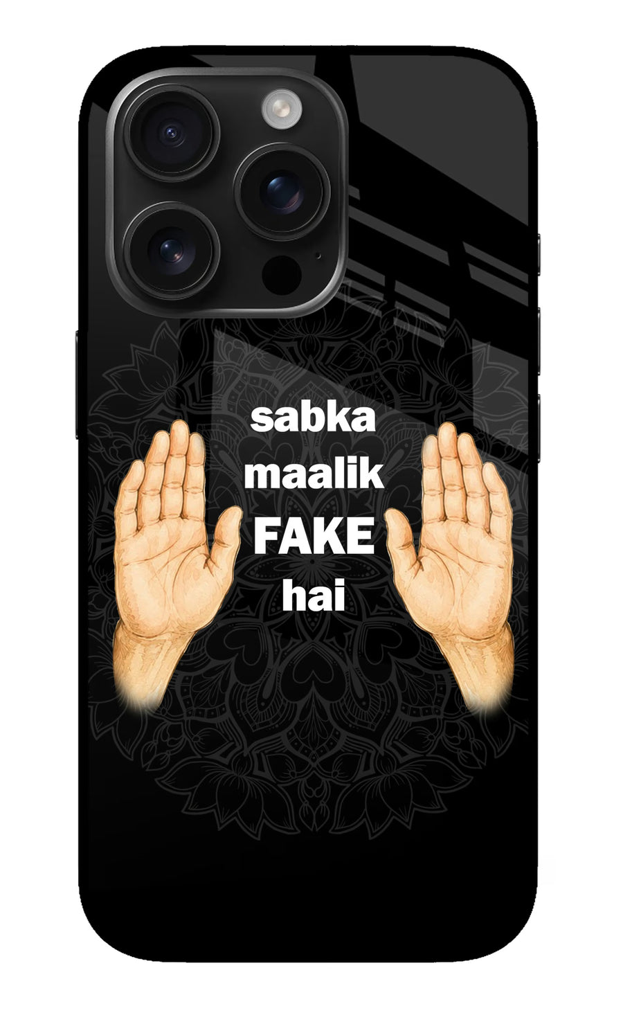 Sabka Malik Fake iPhone 16 Pro Max Back Cover, Metal case