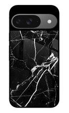 Black Marble Pattern Google Pixel 9 Metal Case Back Cover by Casekaro