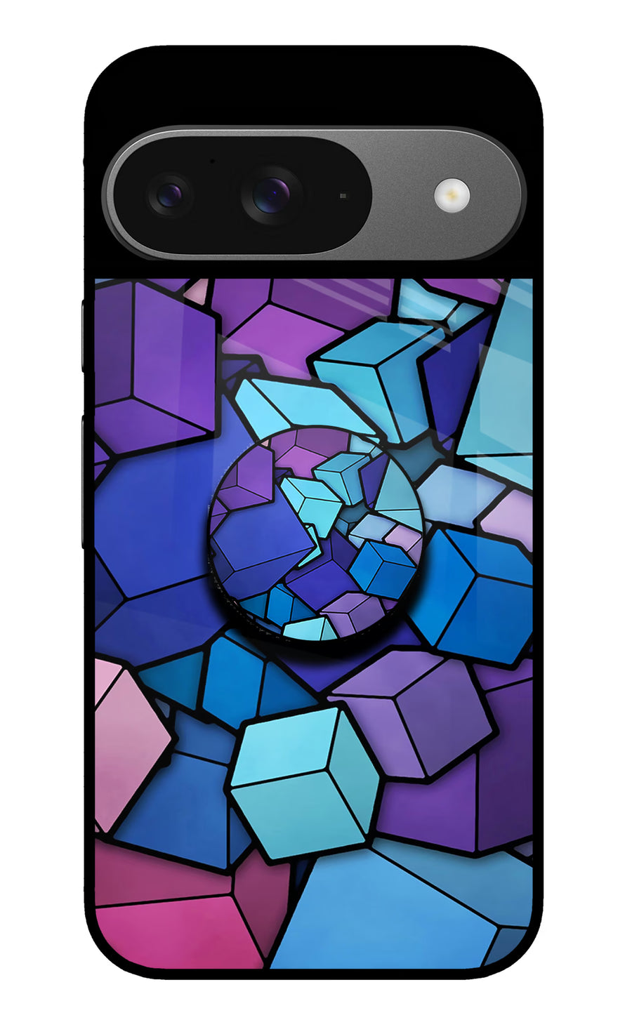 Cubic Abstract Google Pixel 9 Pop Case, Metal case