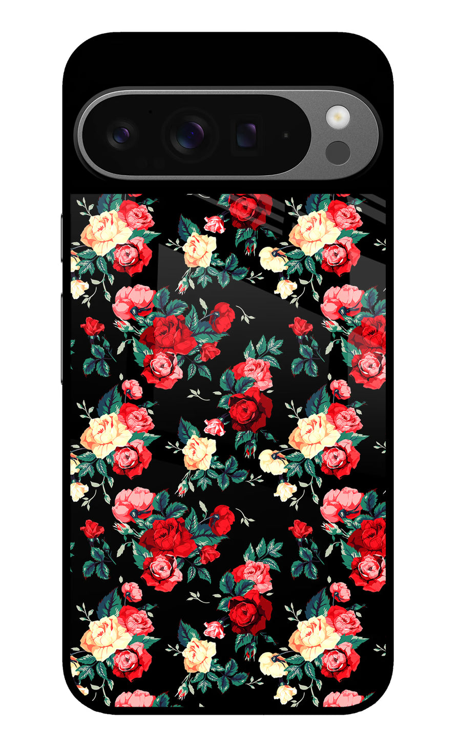 Rose Pattern Google Pixel 9 Pro Back Cover, Metal case
