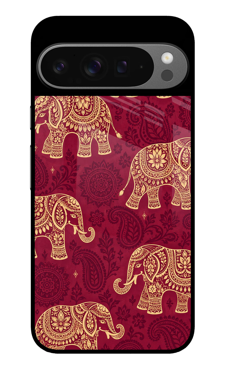 Maroon Elephant Google Pixel 9 Pro Back Cover, Metal case