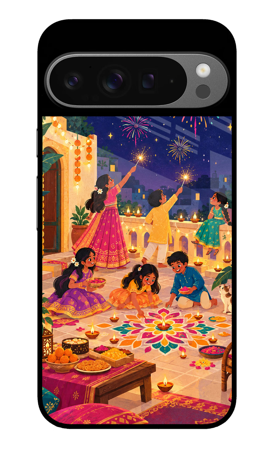 Diwali Night Google Pixel 9 Pro Back Cover, Metal case
