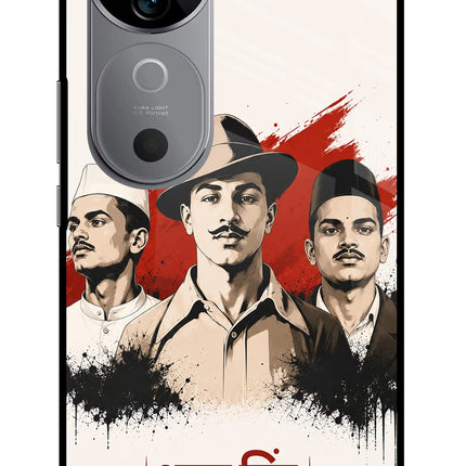 Bhagat Singh Trio Vivo V40 5G Metal Case Back Cover by Casekaro