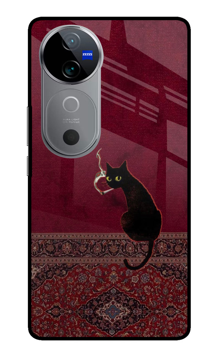 Midnight Cat Vivo V40 5G Back Cover, Metal case
