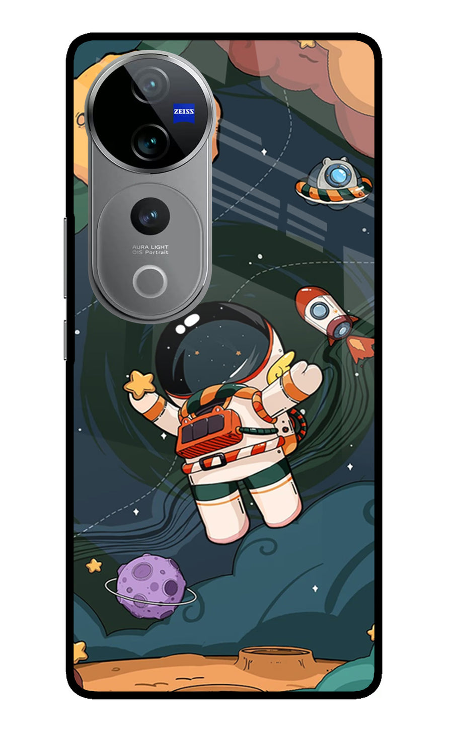 Cartoon Astronaut Vivo V40 Pro 5G Back Cover, Metal case