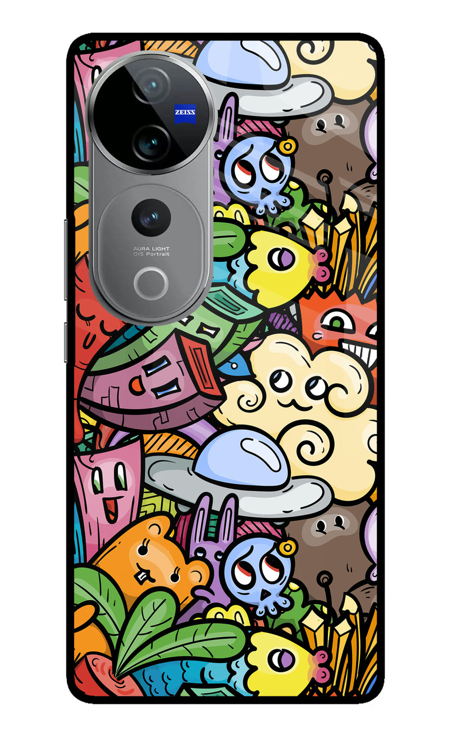 Veggie Doodle Vivo V40 Pro 5G Back Cover, Metal case