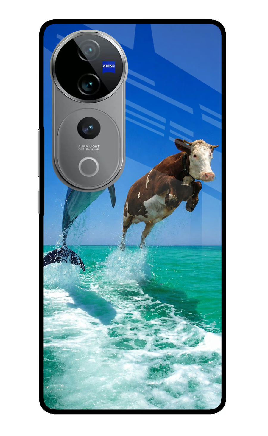 Dolphin vs Cow Vivo V40 Pro 5G Back Cover, Metal case